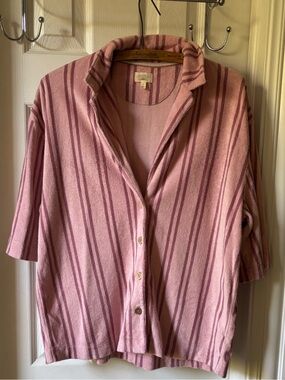 Faherty Set: Pink Striped Towel Terry Cover Up